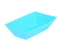 Eawfgtuw Moules à muffins carrés en silicone, rectangulaires, antiadhésifs, réutilisables, résistants à la chaleur, passent au four pour muffins, puddings (bleu)