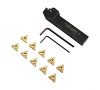 Eawfgtuw MTJNR1616H16 Porte-outil de tournage avec insert en carbure TNMG160408 pour le travail des métaux CNC, force de serrage élevée, 16 mm x 100 mm, comprend 10 inserts