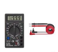 Eawfgtuw Multimètre numérique DT832 avec écran LCD pour test de transistor à diode de résistance de tension, 5 fonctions, y compris tension AC/DC, plastique noir
