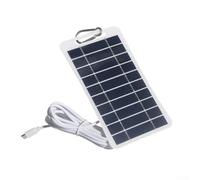 Eawfgtuw Panneau de charge solaire 5 W 5 V avec sortie de type C, pour téléphones portables, caméras extérieures, banque d'alimentation mobile, alimentation pour camping, randonnée et aventure