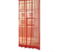 Eawfgtuw Panneau de rideau en voile rouge avec passe-tringle, 2 m x 1 m, séparateur d'écharpe transparent pour battant de porte, lavable en machine