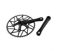 Eawfgtuw Pédalier creux ultraléger 130BCD AL6061 en aluminium 170 mm avec plateau 50T-58T compatible 9/10/11 vitesses (manivelle noire + 58T)