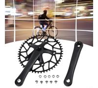 Eawfgtuw Pédalier creux ultraléger 130BCD AL6061 en aluminium de 170 mm avec plateau 50T-58T compatible 9/10/11 vitesses (manivelle noire + 50T)