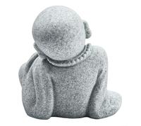 Eawfgtuw Petite statue de moine de Bouddha sage pour jardin et décoration d'intérieur, figurine « See No Evil Hear No Evil », décoration de pelouse en résine de grès, finition naturelle pour