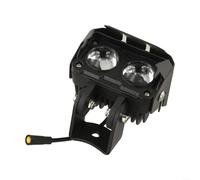 Eawfgtuw Phare clignotant en alliage d'aluminium pour trottinette électrique Kugoo G3, compatible avec lampe avant G3, noir, 76 x 76,5 mm, visibilité nocturne améliorée