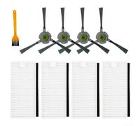 Eawfgtuw Pièces de rechange pour aspirateur robot Lefant U180, M210 Pro, M201 L3, accessoires comprenant 4 brosses latérales, 4 filtres, 1 brosse de nettoyage