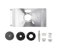 Eawfgtuw Plaque d'insertion pour table de toupie pour défonceuse à bois, base en aluminium moulé avec marquages à double échelle, fente de fixation étendue, compatible avec 45 x 55 à (noir)