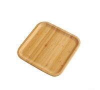 Eawfgtuw Plateau de service carré en bois de 30 x 30 cm pour aliments et boissons de cuisine, présentoir de vaisselle pour dîners, fêtes, service de thé ou de bar, incurvé pour les déversements et (20