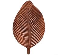 Eawfgtuw Plateau de service en bois de noyer sculpté à la main pour thé, café, dessert, goûter avec poignée confortable pour décoration rustique de cuisine, salle à manger (B)