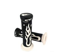 Eawfgtuw Poignées de guidon de moto en caoutchouc de 22 mm antidérapantes douces et confortables pour VTT électrique pour vélo compatible avec CBR VFR, CR XR, FZR, série YZF (blanc-noir)