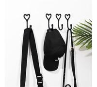 Eawfgtuw Porte-manteau mural en forme de cœur en fonte vintage noire, crochet décoratif et crochet robuste pour chapeaux, porte-clés traditionnel pour salle de bain (1 pièce)