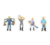 Eawfgtuw Pour 12 pièces à l'échelle O : 48 figurines de travailleurs ferroviaires avec 4 poses, modèle en plastique pour la décoration et la modélisation de paysages