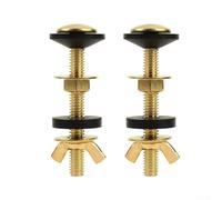 Eawfgtuw Pour 2 boulons de réservoir de toilettes à cuvette, boulons d'accouplement fermés avec écrou de fixation et écrou de verrouillage, construction en laiton et métal pour une installation sûre