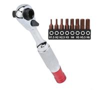 Eawfgtuw Pour clé à cliquet à douille de 10,2 cm pour porte-embout de tournevis cruciforme Torx hexagonal, outil d'entraînement à double tête /4 pouces avec 8 embouts, métal antirouille résistant à