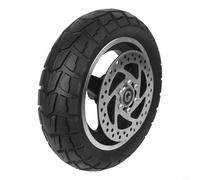 Eawfgtuw Pour pneu tout-terrain solide de 25,4 cm 10 x 2,70-6,5 pouces roue complète 70/65-6,5 avec disque de 140 mm pour scooter électrique, pour roue de rechange durable en caoutchouc noir