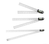 Eawfgtuw Rapporteur d'angle numérique avec affichage en acier inoxydable - Règle - Bouton de verrouillage - Haute définition - Mesure d'angle pour le travail du bois (200 mm)
