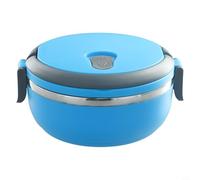 Eawfgtuw Récipient à déjeuner isotherme en acier inoxydable de 700 ml rond à 1 couche avec extérieur en polypropylène pour enfants à l'école et au bureau, garde les repas au chaud (bleu)