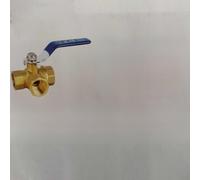 Eawfgtuw Robinet à boisseau sphérique en laiton à 3 voies L/T Alésage avec filetage interne pour applications eau, huile, gaz, robinet à boisseau sphérique fixe à levier manuel ISO 228 .6MPa Presse