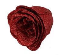 Eawfgtuw Roses artificielles à faire soi-même avec tiges pour bouquets, décoration d'intérieur, mousse de polyéthylène pailletée, tiges flexibles et flexibles, feuilles de verdure (rouge vif)