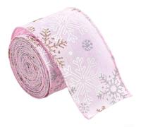 Eawfgtuw Ruban de Noël en tissu de 6,3 cm x 2 m avec nœud décoratif pour décorer un sapin et une fête, pour emballage de cadeaux (rose)