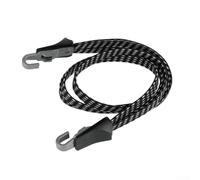 Eawfgtuw Sangle de bagage avec 3 bandes élastiques, cordon élastique en jacquard renforcé pour vélo, double crochets en plastique, corde extensible noire, 57 cm à plat, 165 cm d'extension