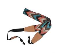 Eawfgtuw Sangle de ukulélé réglable en nylon pour adultes et débutants, 3,8 cm de large avec crochet en métal, style ethnique, longueur 97-141 cm, compatible avec