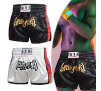 Eawfgtuw Short pour Mma Muay Thai Training Trunks Accompagné de tissu polyester respirant Taille élastique Disposition imprimée pour adultes Fitness Plus Sports Noir Unisexe (Noir L)