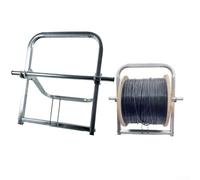 Eawfgtuw Support distributeur de câbles à essieu unique pour bobines de câbles jusqu'à 30 cm de diamètre Construction en acier Design compact 41 x 33 cm Argenté pour usage domestique professionnel