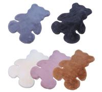 Eawfgtuw Tapis décoratif en forme d'ours en peluche en polyester avec envers antidérapant en daim pour chambre à coucher, crèche, enfants (kaki) 1,5 x 0,6 m