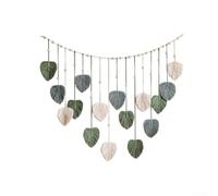 Eawfgtuw Tapisserie tissée à la main pour décoration murale, fond photo bohème avec 10 clips, corde de coton en fibre naturelle à suspendre pour chambre à coucher ou (vert)