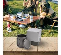 Eawfgtuw Tasse isotherme à double paroi en acier inoxydable avec couvercle, gobelet à café de voyage pour camping, randonnée, bureau, pour transfert thermique durable, sac à cordon de serrage (220 ml