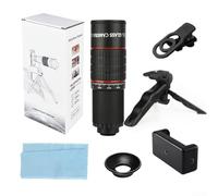 Eawfgtuw Téléobjectif 22X pour smartphones HD Zoom objectif appareil photo de téléphone portable avec trépied, appareil photo de téléphone longue portée, lentille de photographie de sport