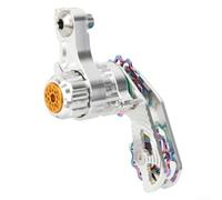 Eawfgtuw Tendeur de chaîne réglable à vitesse unique pour dérailleur arrière DH, roue de guidage 11T avec alliage d'aluminium et anneau intérieur en porcelaine (argent)