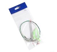 Eawfgtuw Terminal de pêche à 3 hameçons pour la pêche en mer, hameçons en acier lumineux 10# 12# 14# avec lueur verte, 8 g (10#)