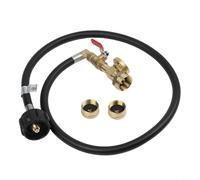 Eawfgtuw Tuyau adaptateur de recharge avec manomètre et vanne de contrôle, 0,9 m pour construction en laiton et caoutchouc pour un remplissage sûr de cylindre de 0,5 kg à partir de grand pour QCC