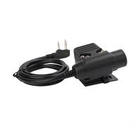 Eawfgtuw U94 Câble adaptateur PTT Push To Talk compatible avec BaoFeng pour casque talkie-walkie Kenwood tactique noir ABS (pour Kenwood)