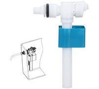 Eawfgtuw Vanne d'admission latérale de toilette de 1,9 cm avec filetage en laiton, hauteur réglable pour réservoirs standard, plastique ABS avec filtre, arrêt rapide (A)