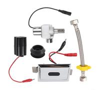 Eawfgtuw Vanne de chasse automatique pour urinoir avec capteur infrarouge, kit de chasse d'eau, double mode d'économie d'eau, portée réglable de 30 à 100 cm, G1/2 DN15, argent, DC 6 V (A)