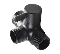 Eawfgtuw Vanne de dérivation de douche 3 voies G1/2 avec corps en laiton pour pommeaux de douche fixes et à main, connecteur résistant pour appareils de plomberie de salle de bain (noir)