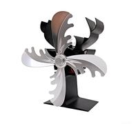 Eawfgtuw Ventilateur de poêle à bois, design unique de renne, brûleur à bois, poêle à bois, ventilateur de cheminée alimenté par la chaleur pour bois, brûleur à bûches, cheminée (argenté)