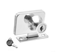 Eawfgtuw Z Serrure de porte coulissante en métal pour vitrine ou vitrine, alliage de zinc, compatible avec verre de 5 à 8 mm, installation sans perçage avec 2 clés, lumière vive ou noire 2#