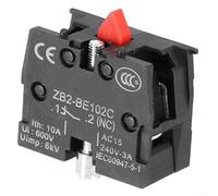 Eawfgtuw ZB2-BE102C Interrupteur à bouton poussoir 10 A 600 V Équipement de contrôle industriel Interrupteur de contact normalement fermé avec trou de montage de 22 mm pour panneau électrique (ZB2