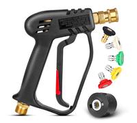 EAWONGEE 4000 PSI Pistolet de Nettoyeur Haute Pression avec 5 Buses de Pulvérisation Interchangeables, Pistolet de Lavage à Jet avec Connecteur Rapide 1/4" et Coupleur M22