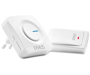 Eaxus® Sonnette sans Fil - Sonnette Radio sans Pile, cinétique, étanche IP44, 36 mélodies, Affichage LED, Blanc