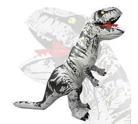 Eayaele Costume Dinosaure Adulte, Dinosaure Gonflable, Costume de Dinosaure T-rex pour Cosplay Halloween Fête Costumée (Blanc)