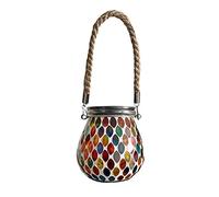 Eayoly Lumière Solaire en Verre mosaïque - Projection décorative Lanterne avec Forme mosaïque | Lampes Projection veilleuses en Verre étanche pour Patio, Jardin, décor fête