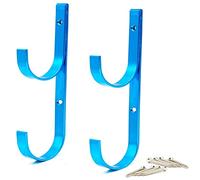 Eayoly Poteau Piscine, Ensemble Crochets Fixation Poteau en Alliage d'aluminium, pour perches télescopiques, écumoires, râteaux à Feuilles, Filet, brosses, Tuyau d'aspiration