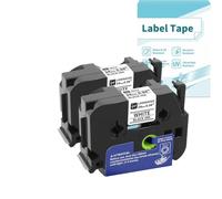 EazeID Lot de 2 rubans d'étiquettes compatibles avec Brother P Touch Tze TZ 24 mm 0,94 blanc laminé TZe-251 TZe251 2,5 cm pour étiqueteuse Ptouch PTD600 PT-P710BT PT-P750W