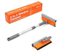 eazer Kit de raclette de nettoyage de fenêtre, raclette rotative 2 en 1 pour nettoyage de fenêtres, outil de nettoyage de fenêtres, kit d'équipement de lavage de fenêtres avec tige d'extension (50,8 à