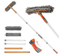 Eazer Raclette 2 en 1 rotative pour Nettoyage de vitres avec Manche d'extension, équipement de Lavage de vitres avec tête Pliable pour intérieur/extérieur et vitre de Voiture